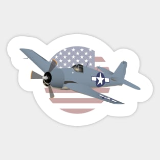 WW2 F6F Hellcat Airplane Sticker